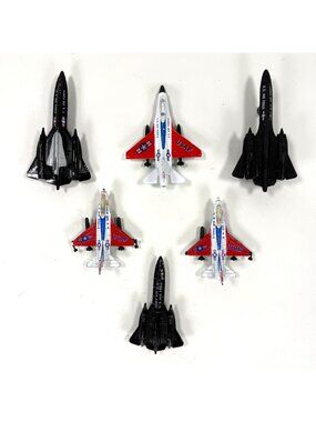 Vintage Diecast Military Airplanes Lot 6 USAF Fighter Jets Mixed Brand Models